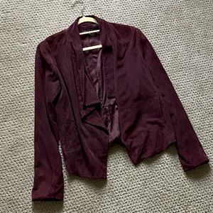 Theory Lamb Leather Suede Burgundy Jacket Large
